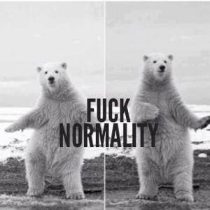 I love this! Because it's exactly how I feel. Normal is too overrated. 